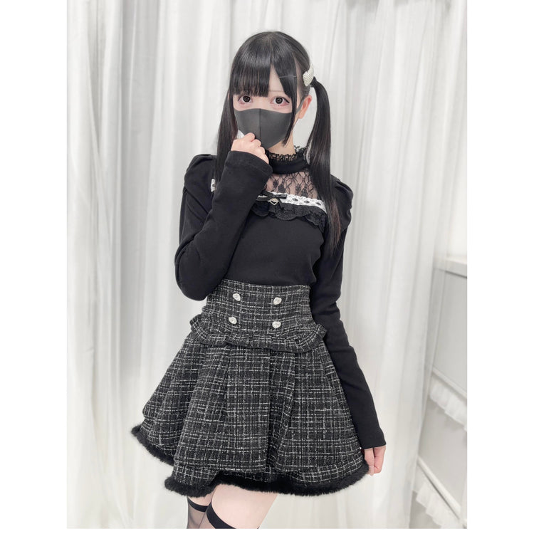 waist seal shape double-layer high-waisted short Skirt