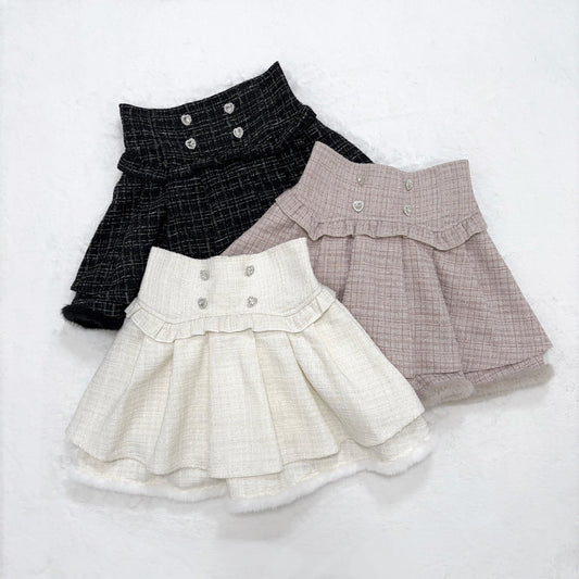 waist seal shape double-layer high-waisted short Skirt